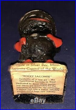 Rare Vintage 60s Rocky Taconite Minnesota Iron Ore Advertising Nodder Bobblehead