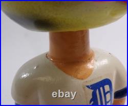 Rare Vintage Bobblehead Nodder Tiger Face Blue Hat Green Base withBat