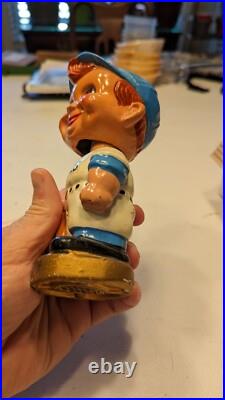 Rare Vintage Kansas City Royals 1969 Japan Bobblehead Nodder With Box Gold Base