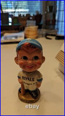 Rare Vintage Kansas City Royals 1969 Japan Bobblehead Nodder With Box Gold Base
