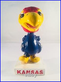 Rare Vintage Ku University Of Kansas Jayhawks Bobblehead Nodder