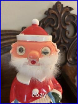 Rare Vintage Midcentury Bobble Head Santa Claus? Decanter With Googly Eyes Rare Vintage Midcentury Bobble Head Santa Claus? Decanter With Googly Eyes