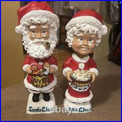 Rare Vintage Santa & Mrs. Claus Bobblehead Bobbing Head Dolls 9 Set No Box