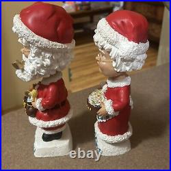 Rare Vintage Santa & Mrs. Claus Bobblehead Bobbing Head Dolls 9 Set No Box