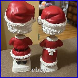 Rare Vintage Santa & Mrs. Claus Bobblehead Bobbing Head Dolls 9 Set No Box