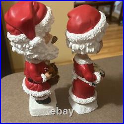 Rare Vintage Santa & Mrs. Claus Bobblehead Bobbing Head Dolls 9 Set No Box