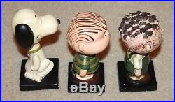 Rare Vintage Set 9 Peanuts Gang Bobblehead Nodder Pig Pen Schroeder Snoopy Lucy
