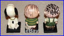 Rare Vintage Set 9 Peanuts Gang Bobblehead Nodder Pig Pen Schroeder Snoopy Lucy