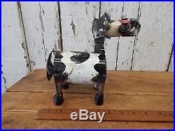 Rustic Industrial Metal Bobble Head Milk Cow Vintage Style Farm Decor JK08
