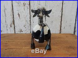 Rustic Industrial Metal Bobble Head Milk Cow Vintage Style Farm Decor JK08