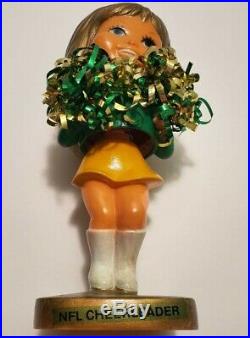 SUPER RARE Vintage Green Bay Packers NFL Cheerleader Plastic Bobblehead Nodder