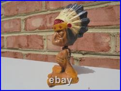 Scarce Vintage Indian Chief Native American Bobble Head Nodder Figure