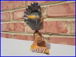 Scarce Vintage Indian Chief Native American Bobble Head Nodder Figure
