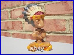 Scarce Vintage Indian Chief Native American Bobble Head Nodder Figure