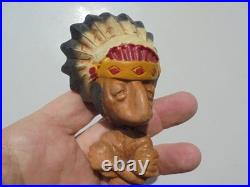 Scarce Vintage Indian Chief Native American Bobble Head Nodder Figure