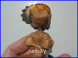 Scarce Vintage Indian Chief Native American Bobble Head Nodder Figure
