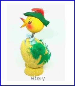 Set of 3 Vintage Duck Christmas Easter Candy Container Bobble Head, German 1950s
