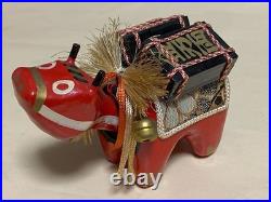 Showa Era Red Beko Bobble Head Folk Toy Kin Manryo Vintage Japanese Figurine