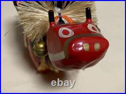 Showa Era Red Beko Bobble Head Folk Toy Kin Manryo Vintage Japanese Figurine