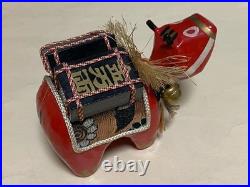 Showa Era Red Beko Bobble Head Folk Toy Kin Manryo Vintage Japanese Figurine