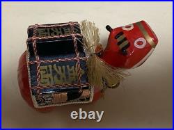 Showa Era Red Beko Bobble Head Folk Toy Kin Manryo Vintage Japanese Figurine
