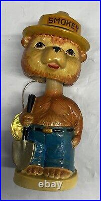 Smokey The Bear Ceramic Nodder 1960's Japan Bobblehead Vintage