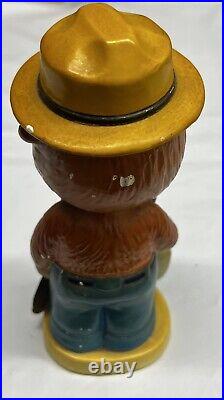 Smokey The Bear Ceramic Nodder 1960's Japan Bobblehead Vintage