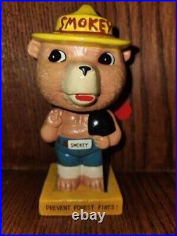 Smokey the Bear Bobblehead Advertising Nodder Mint Original Vintage Forest Fires