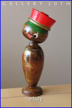 So Cute! Orig Art Painted Bobblehead Bellhop Sculpture! MID Century Vtg Wood Toy