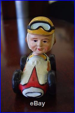 Super HTF Indianapolis Indy 500 Vintage Bobblehead Nodder 1950s Ceramic