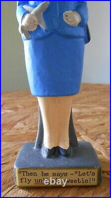 Suzy Smart Stewardess Ceramic Nodder Bobble Bobblehead Vintage 60s Advertising
