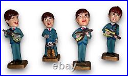 The Beatles Cake Topper 4 Bobble Heads John, Paul, George, Ringo Vintage