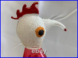 The Bobble Bird Vtg Tyco Bobble Head Cup Ornament Pyrex Glass with Box & Papers