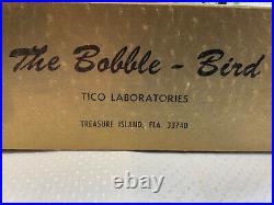 The Bobble Bird Vtg Tyco Bobble Head Cup Ornament Pyrex Glass with Box & Papers