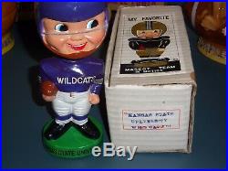 Ultimate K-State Willie decanter set + 2 Vintage Bobble Heads / KANSAS STATE