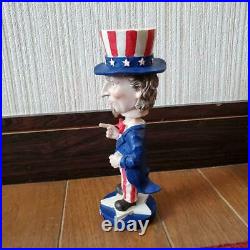 Uncle Sam Stars and Stripes Pattern USA Bobble Heads Vintage From Japan Good