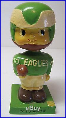 VINTAGE 1960 NFL EAGLES BOBBLE HEAD NODDER SQUARE BASE JAPAN STICKERS