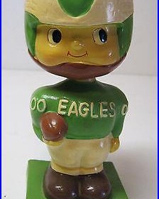 VINTAGE 1960 NFL EAGLES BOBBLE HEAD NODDER SQUARE BASE JAPAN STICKERS