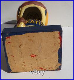 VINTAGE 1960'S L. A. RAMS NFL FOOTBALL BOBBLE HEAD NODDER SQUARE BASE Japan BEST