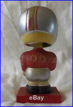 VINTAGE 1960'S NFL 49ers FORTY NINERS BOBBLE HEAD NODDER Doll WOODEN Base