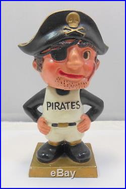Vintage 1960's Pittsburgh Pirates Square Gold Base Bobble Head Pirate No Reserve
