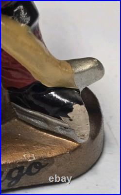 VINTAGE 1960's CHICAGO BLACKHAWKS Hockey Gold Base Bobble Head Nodder