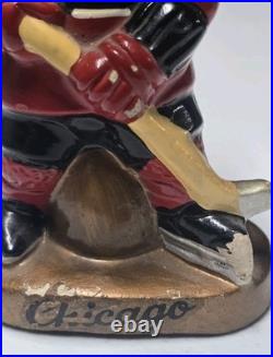 VINTAGE 1960's CHICAGO BLACKHAWKS Hockey Gold Base Bobble Head Nodder