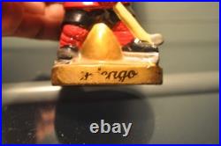 VINTAGE 1960's CHICAGO BLACKHAWKS Hockey Gold Base Bobble Head Nodder EXCELLENT