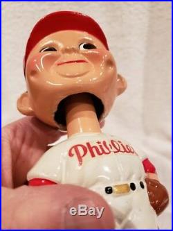 VINTAGE 1960's Philadelphia Phillies Gold Round Base Bobblehead Doll, VERY NICE