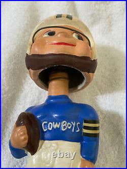 VINTAGE 1960s AFL NFL DALLAS COWBOYS TOES UP BOBBLEHEAD NODDER BOBBLE HEAD