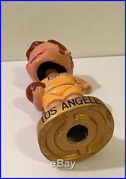 VINTAGE 1960s LOS ANGELES LAKERS NBA BOBBLE HEAD NODDER MINT IN BOX JAPAN La