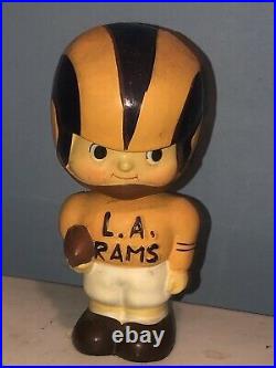 VINTAGE 1960s Los Angeles Rams Football Bobblehead Nodder RARE Yellow