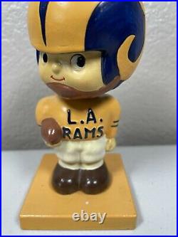 VINTAGE 1960s Los Angeles Rams Football Wood Base Bobblehead Nodder RARE Yellow