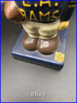 VINTAGE 1960s Los Angeles Rams Square Base NODDER BOBBLEHEAD Good Condition
